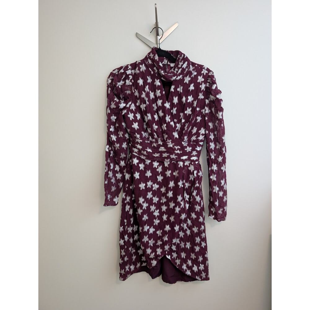 Ivy City Co Purple and White Midi Dress